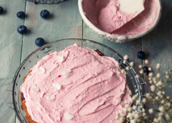 banana blueberry snack cake