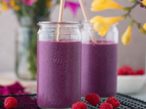 Cómo hacer un Smoothie con Fruta Congelada - VEGANO-SALUDABLE-FRUTOS ROJOS.  Postre Saludable. 