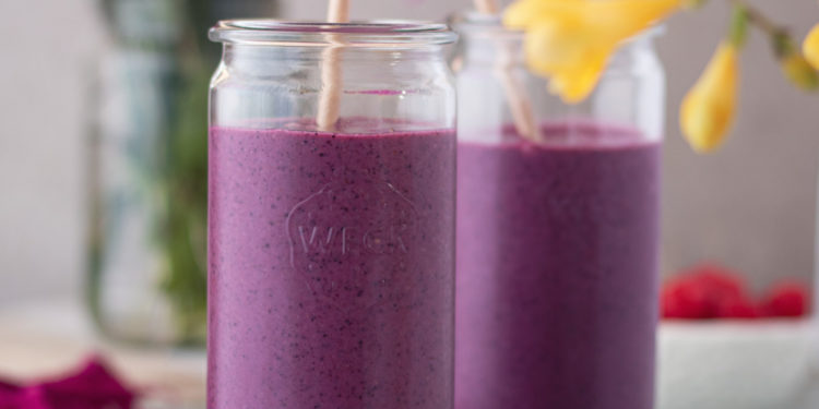 smoothie de arándanos y vainilla